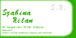 szabina milan business card